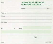 Ostatní - Příjmový pokladní doklad Optys 1067