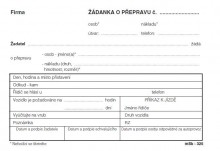 Ostatní - Žádanka o přepravu mSk 325